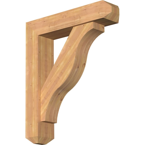 Ekena Millwork Funston Craftsman Smooth Bracket w/ Offset Brace, Western Red Cedar, 7 1/2"W x 34"D x 40"H BKT0806X34X40FST04SWR - main